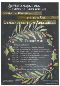 Plakat Adventsmarkt 2025 der Gemeinde Adelschlag