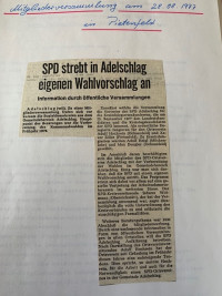 Zeitungsbericht kündigt Wahlvorschlag für Kommunalwahl 1978 an