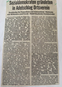 Bericht im Eichstätter Kurier über die Gründung 1977