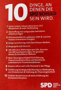 10 Dinge an den die SPD Schuld sein wird.